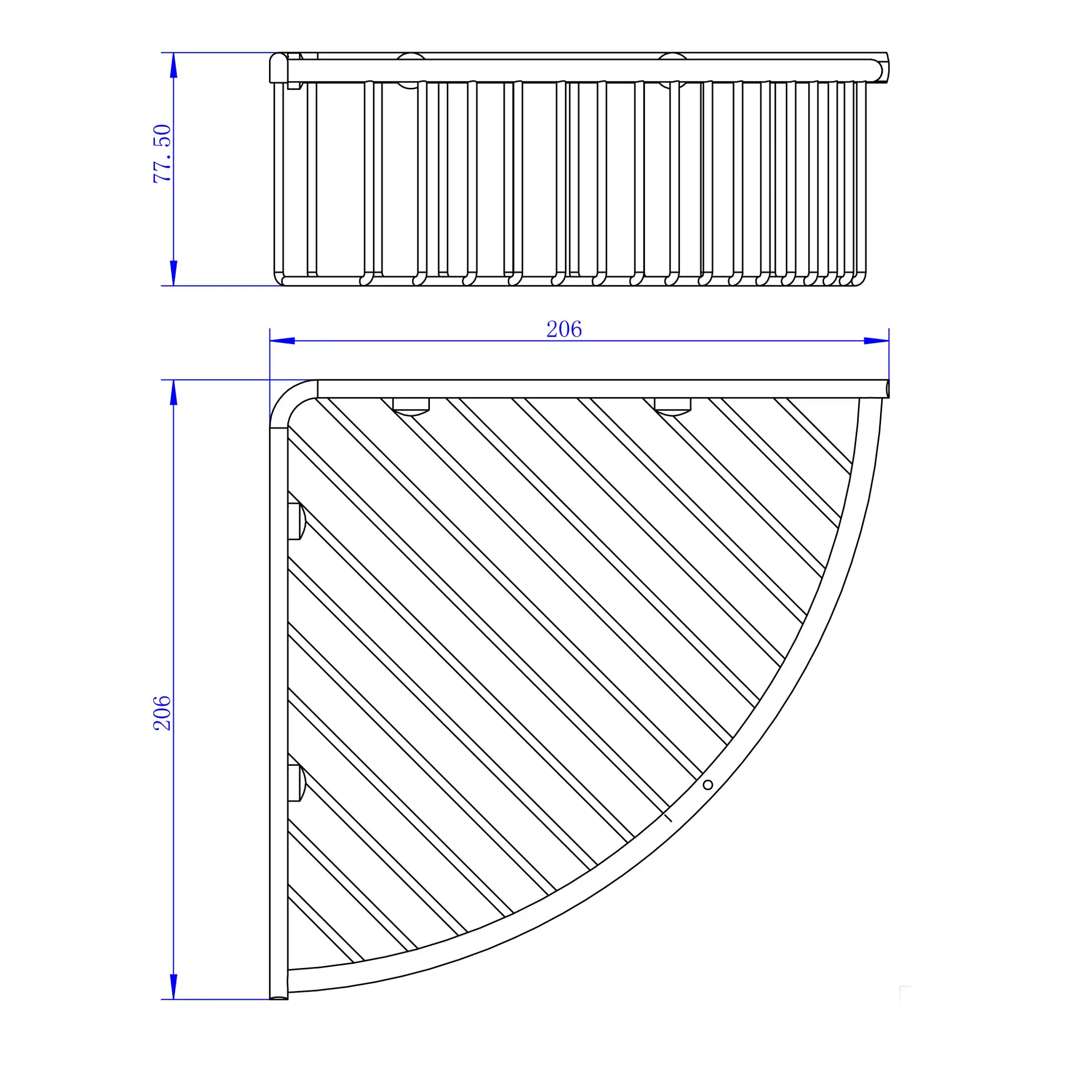 Polished corner shower tray design with dimensions for modern bathroom installation. Durable, stylish, and space-efficient accessory ideal for contemporary bathroom renovations.