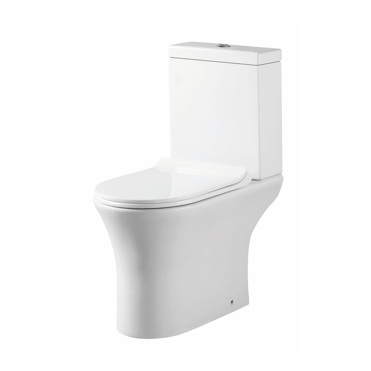 Scudo Deia Rimless Open Back Close Coupled Toilet With Cistern And Slim Soft Close Seat - White