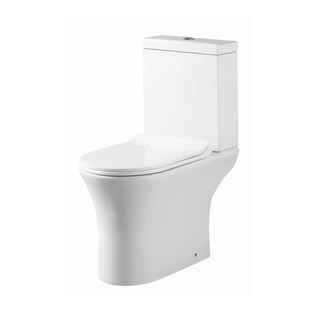 Scudo Deia Rimless Comfort Height Closed Back To Wall Toilet With Wrap Over Soft Close Seat - White