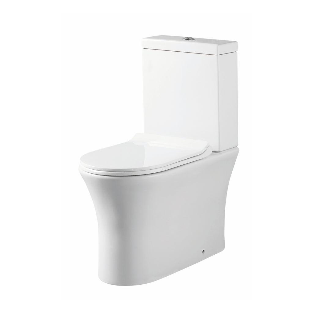 Scudo Deia Rimless Comfort Height Closed Back To Wall Toilet With Wrap Over Soft Close Seat - White