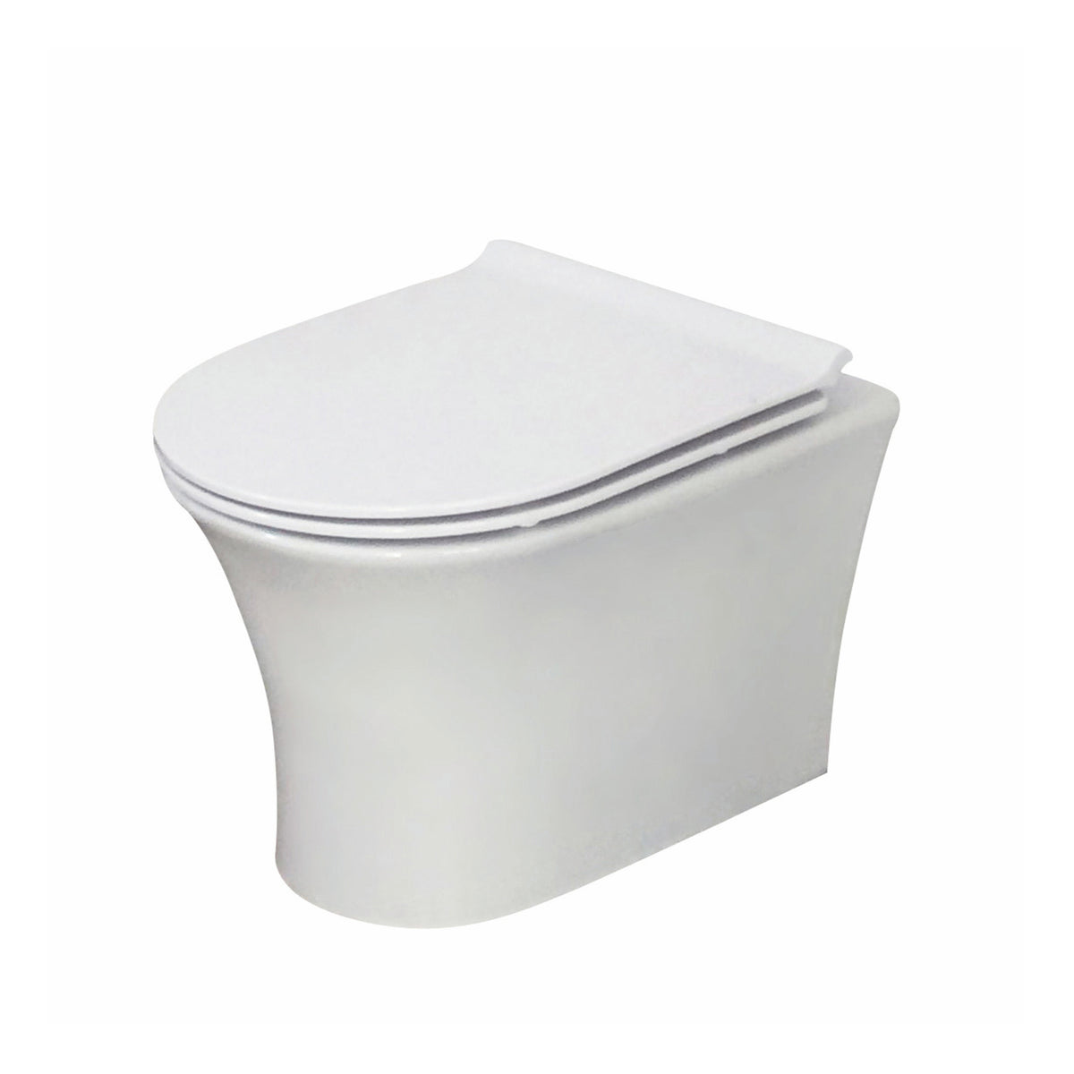Scudo Deia Rimless Wall Hung Toilet With Slim Soft Close Seat - White