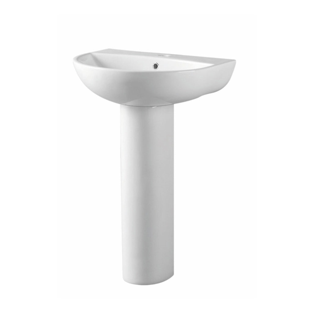 Scudo Deia Basin With Semi Pedestal - Gloss White