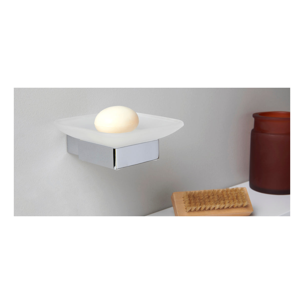 Scudo Delta Soap Dish Holder - Chrome - lifestyle