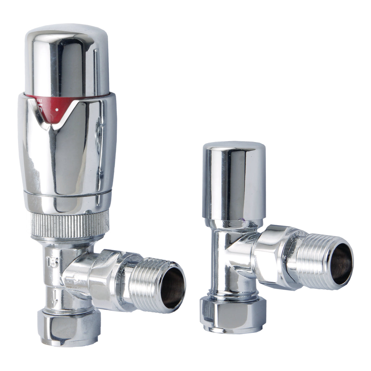 Scudo Designer Angled Radiator Valves Pair - Chrome
