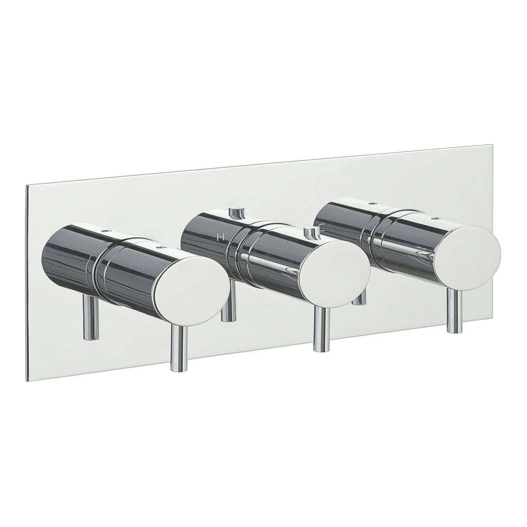 Sleek chrome wall-mounted thermostatic shower controls with modern design, precision temperature adjustment, and easy-to-use functionality for luxurious bathroom upgrades.