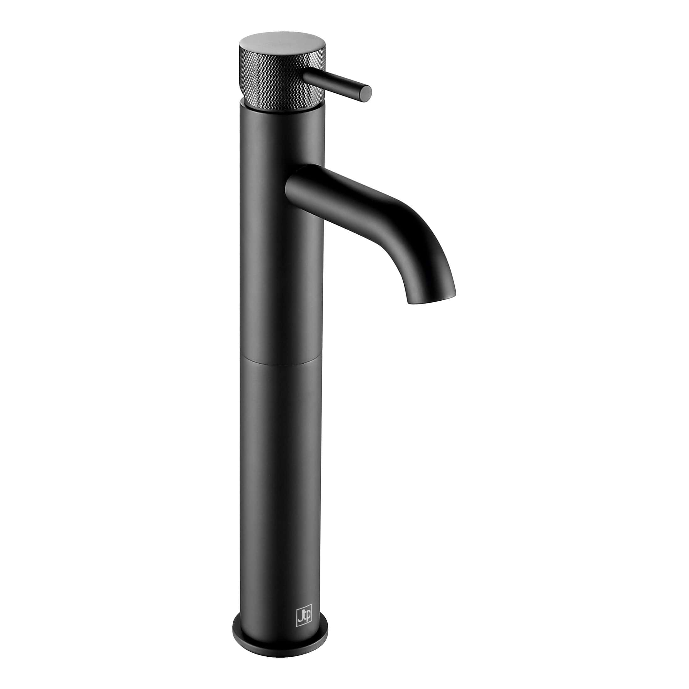 Sleek black bathroom tap with modern minimalist design, perfect for contemporary bathroom sinks. Durable matte finish and high-quality craftsmanship enhance bathroom aesthetics.