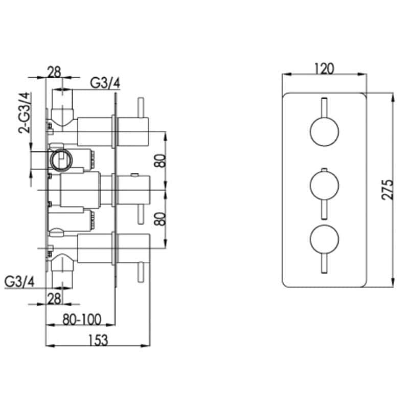 Precision bathroom plumbing diagram with detailed measurements for custom installation.
