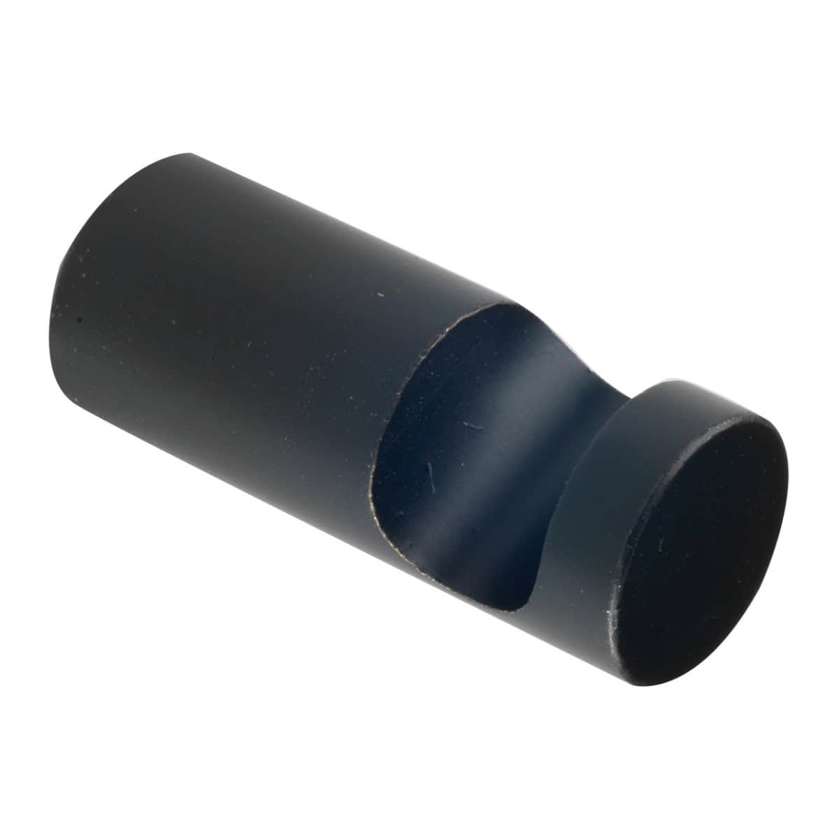 Black pipe fitting for bathroom plumbing - durable PVC pipe used in bathroom installations and repairs. Suitable for connecting pipes in modern bathroom plumbing systems.
