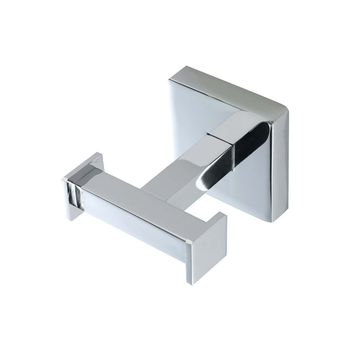 Sleek modern chrome bathroom toilet paper holder with clean lines and contemporary design for stylish bathroom decor. Perfect for enhancing functionality and aesthetic appeal.
