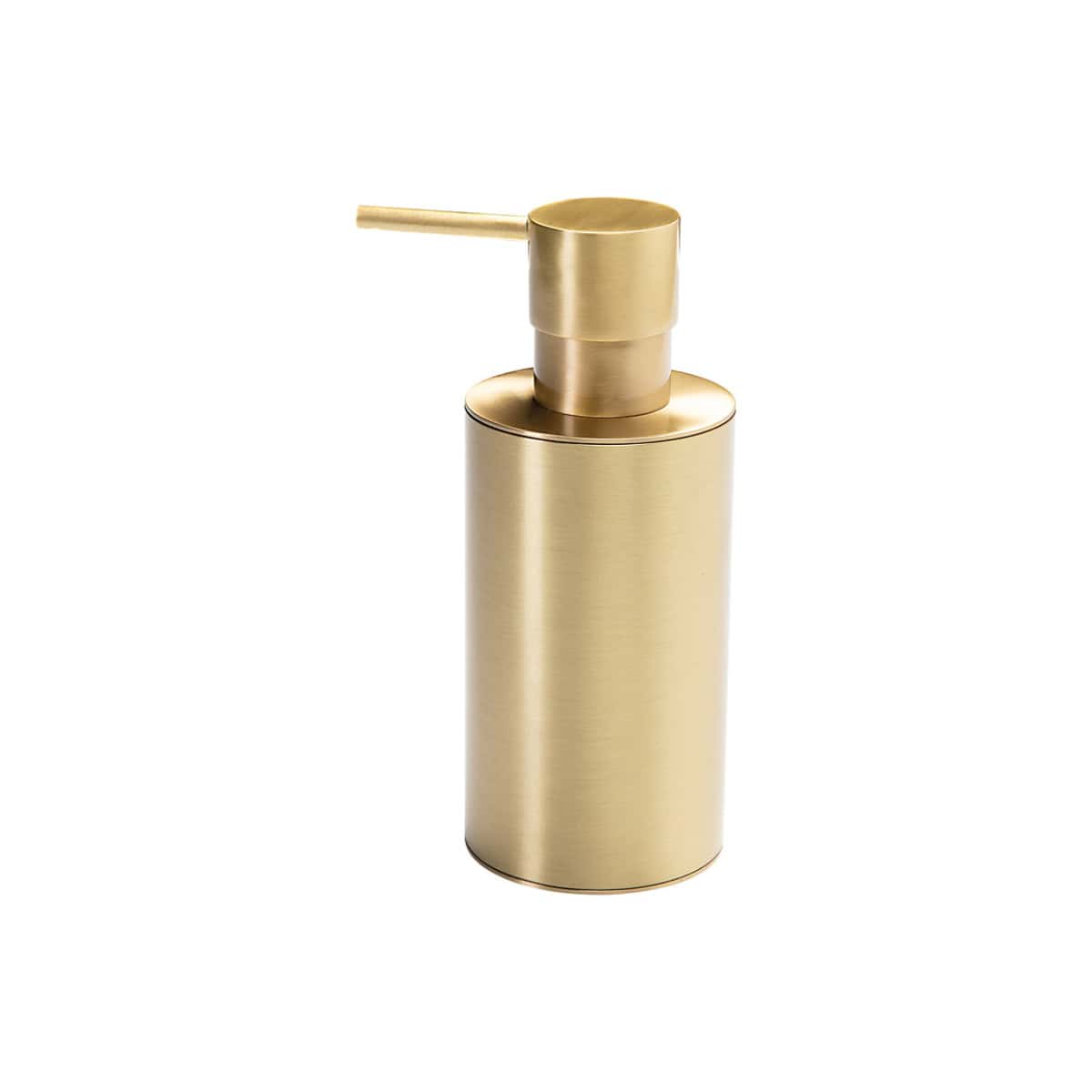 Sleek gold bathroom soap dispenser with modern design, perfect for enhancing luxury in Bubly Bathrooms. Durable and stylish, ideal for bathroom decor.