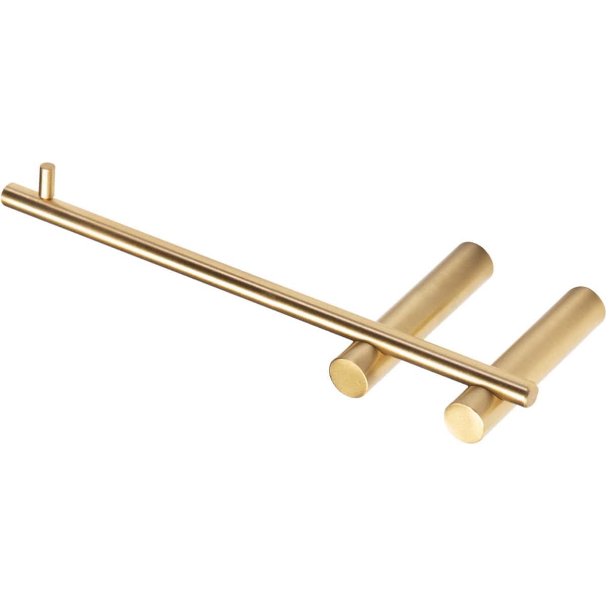 Sleek gold towel rail with modern design, perfect for luxury bathrooms, made from high-quality brass for durability and elegance.
