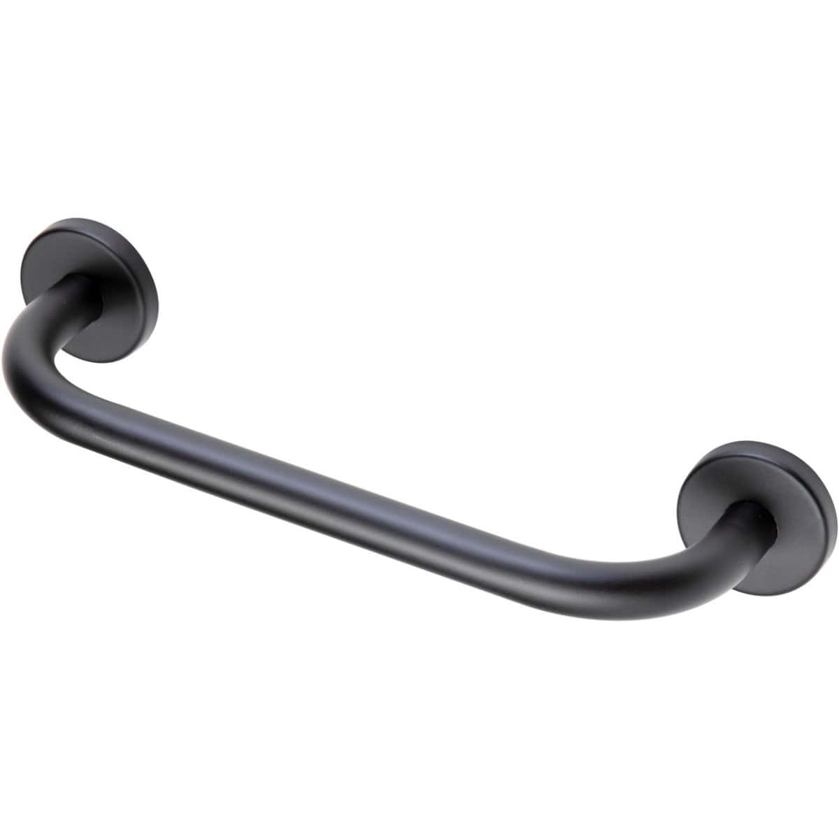Smooth black bathroom grab rail for safety and support, ideal for assistive bathroom access and modern bathroom designs. Durable, corrosion-resistant, and easy to install.