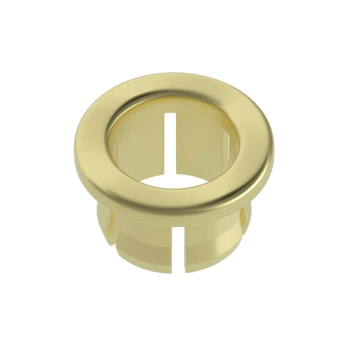 Gold bathroom wall escutcheon for concealed cistern toilet installation. Durable and stylish finish, designed to cover plumbing cut-outs, ensuring a clean look in modern bathrooms.