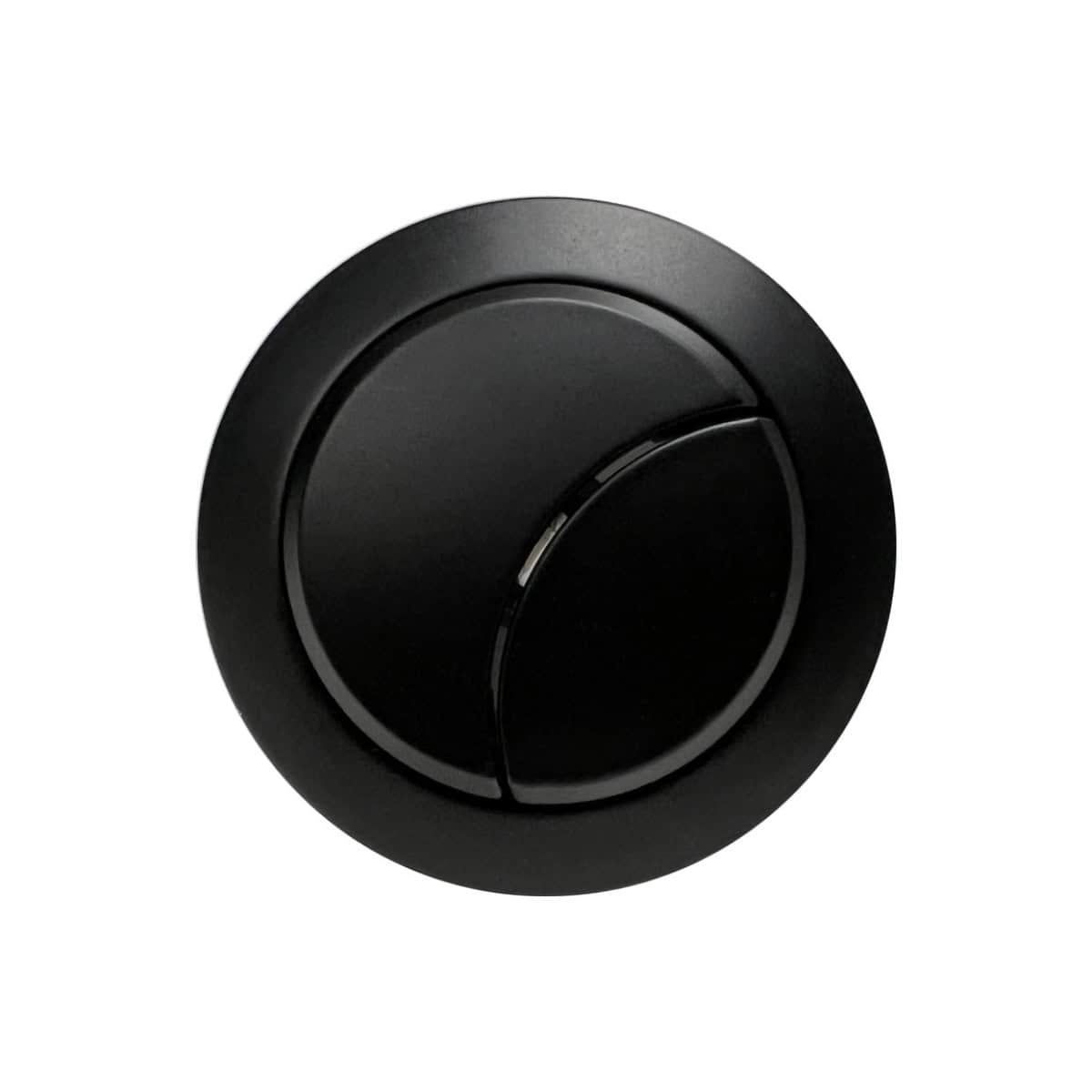 Black modern bathroom light switch with sleek design for stylish bathroom environments.