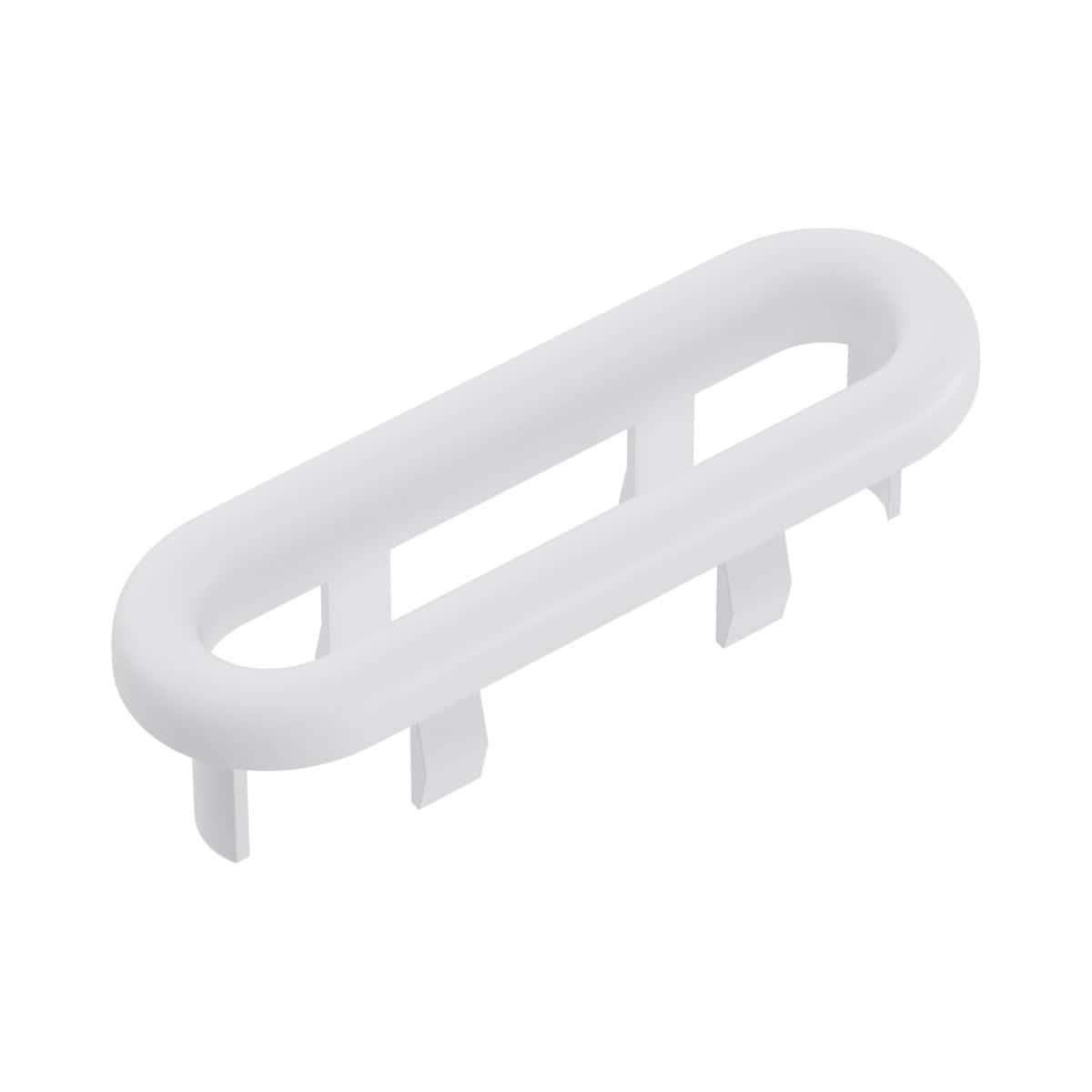 Flexible shower grab bar for bathroom safety and support, made of durable white plastic with fixing brackets for wall mounting, ideal for elderly or disabled bathrooms.