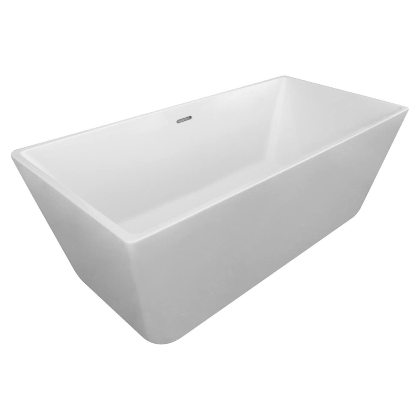 Modern freestanding white bathtub with sleek, minimalist design for contemporary bathrooms. Crafted for comfort and elegance, perfect for luxury bath experiences.