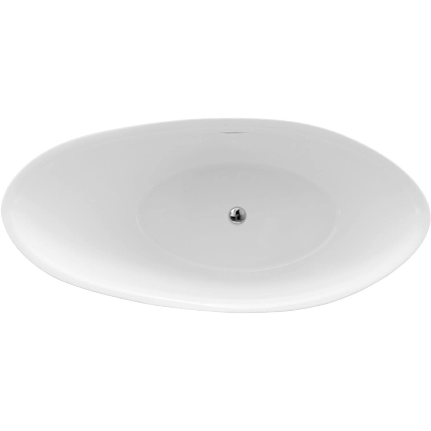 Sleek white oval ceramic bathroom sink with central drain and smooth curved design, ideal for modern bathroom decor and space-saving setups.