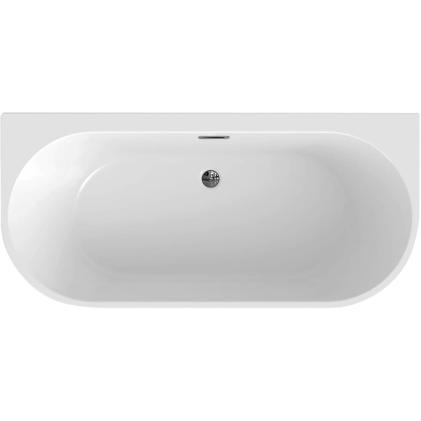 White freestanding bathtub with modern sleek design, ideal for luxurious bathroom interiors and relaxation. Perfect for a stylish and contemporary bathroom upgrade.
