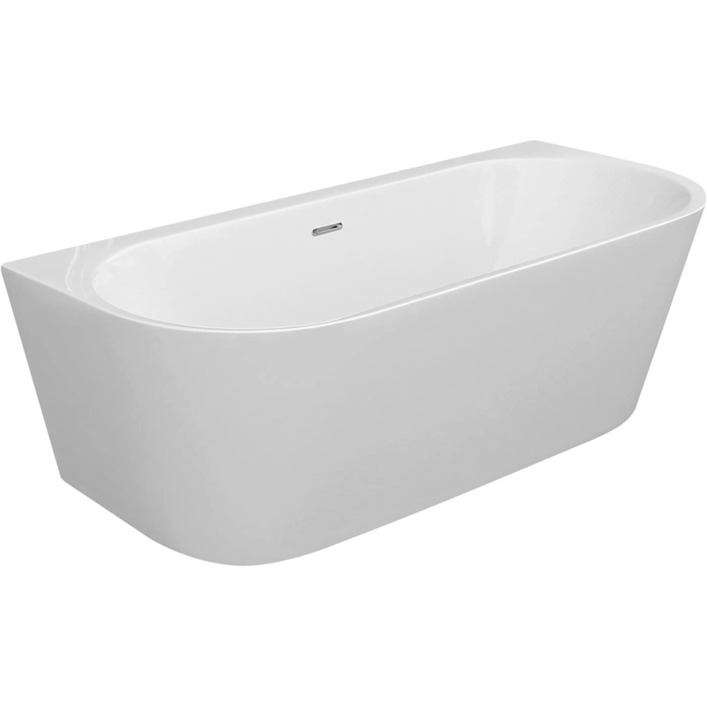 Sleek white freestanding bathtub with modern design, ideal for contemporary bathrooms, offering a luxurious bathing experience and easy installation. Perfect for stylish bathroom upgrades.