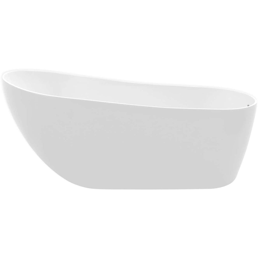 Elegant white freestanding bathtub with sleek rounded design for modern bathroom luxury and relaxation. Perfect for soaking baths and stylish bathroom decor.