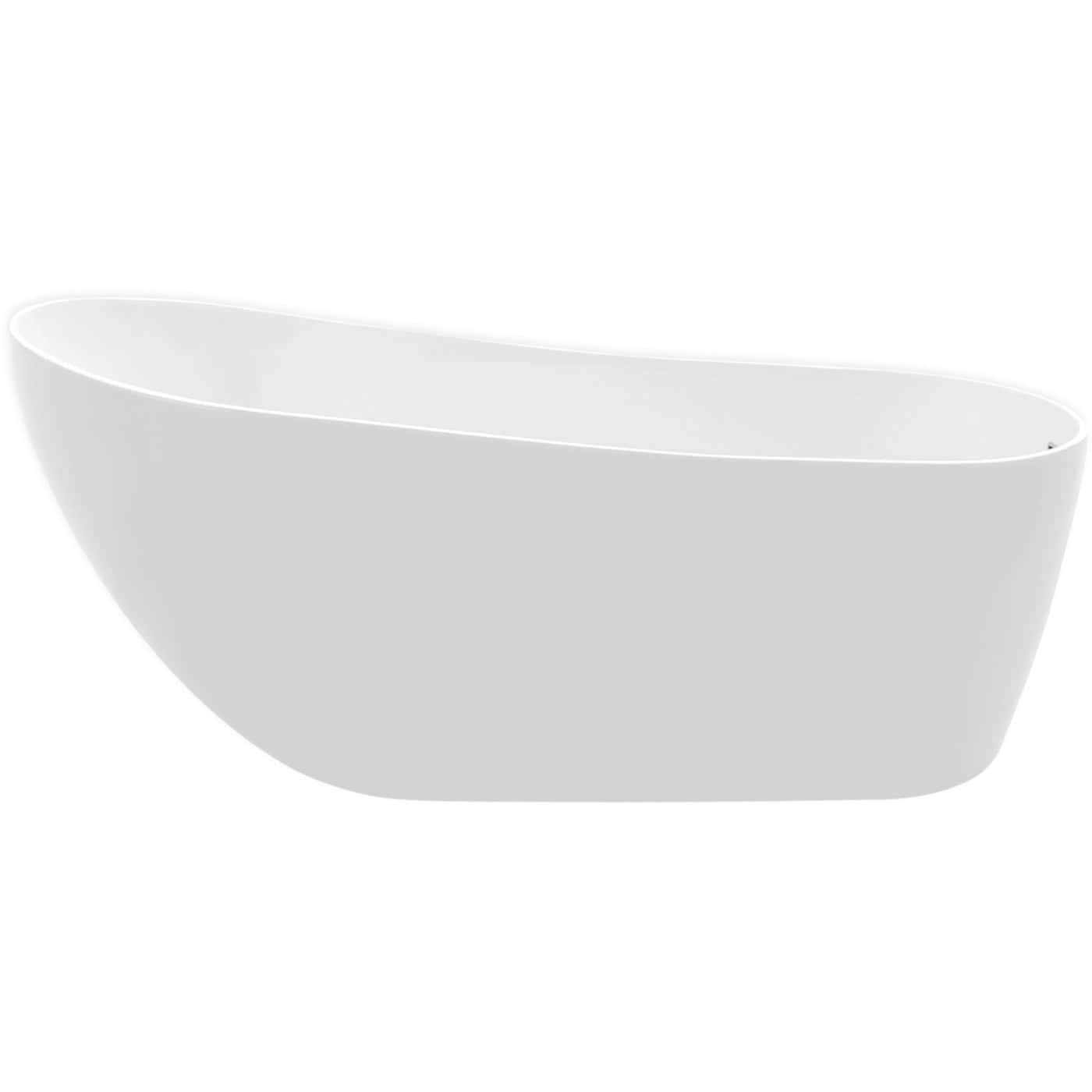 Elegant white freestanding bathtub with sleek rounded design for modern bathroom luxury and relaxation. Perfect for soaking baths and stylish bathroom decor.
