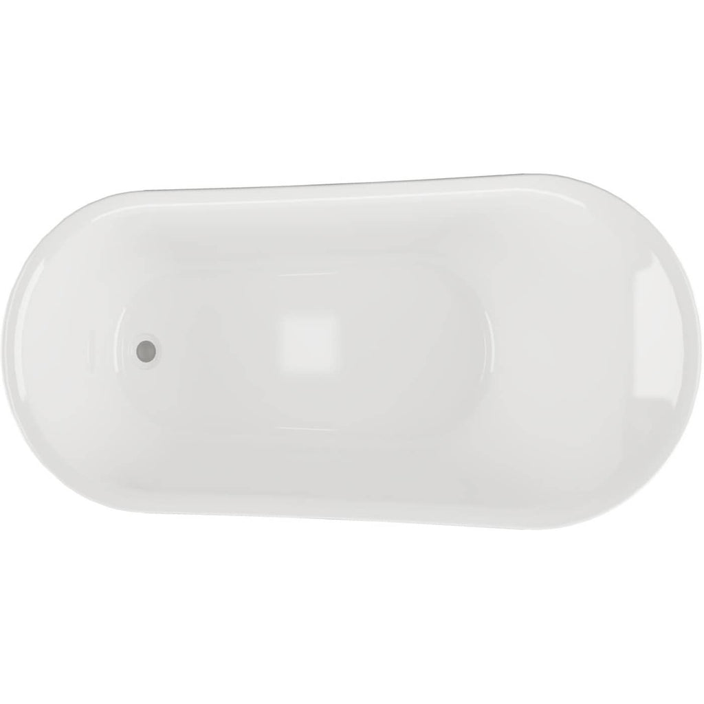 Sleek white freestanding bathtub for luxurious bathroom decor, featuring smooth curves and a modern design, ideal for relaxing baths and stylish bathroom renovation projects.