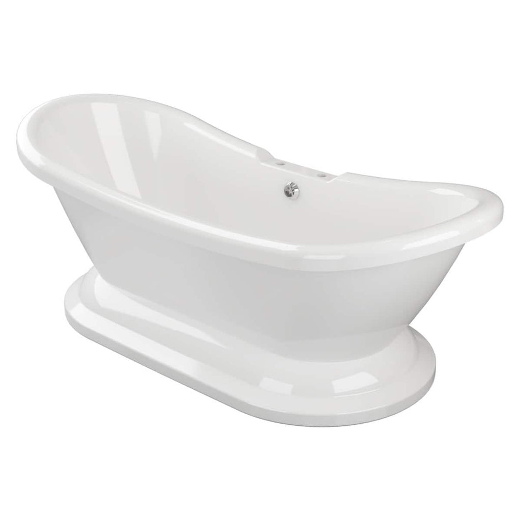 Stylish freestanding white bathtub, perfect for luxury bathrooms, featuring a classic clawfoot design, durable acrylic construction, and smooth finish for a sophisticated bathing experience.