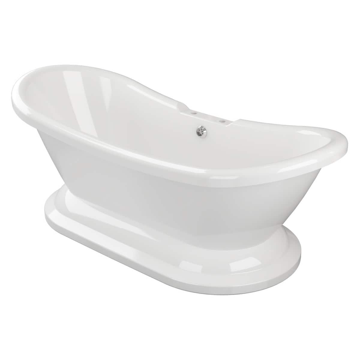 Stylish freestanding white bathtub, perfect for luxury bathrooms, featuring a classic clawfoot design, durable acrylic construction, and smooth finish for a sophisticated bathing experience.