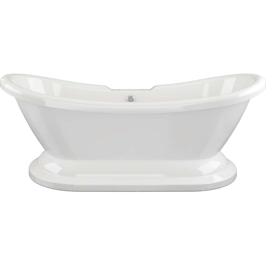 Elegant white freestanding bathtub suitable for modern and classic bathroom designs, made from high-quality durable materials, and features a sleek, ergonomic design for ultimate comfort.