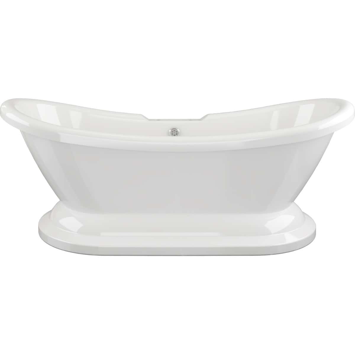 Elegant white freestanding bathtub suitable for modern and classic bathroom designs, made from high-quality durable materials, and features a sleek, ergonomic design for ultimate comfort.