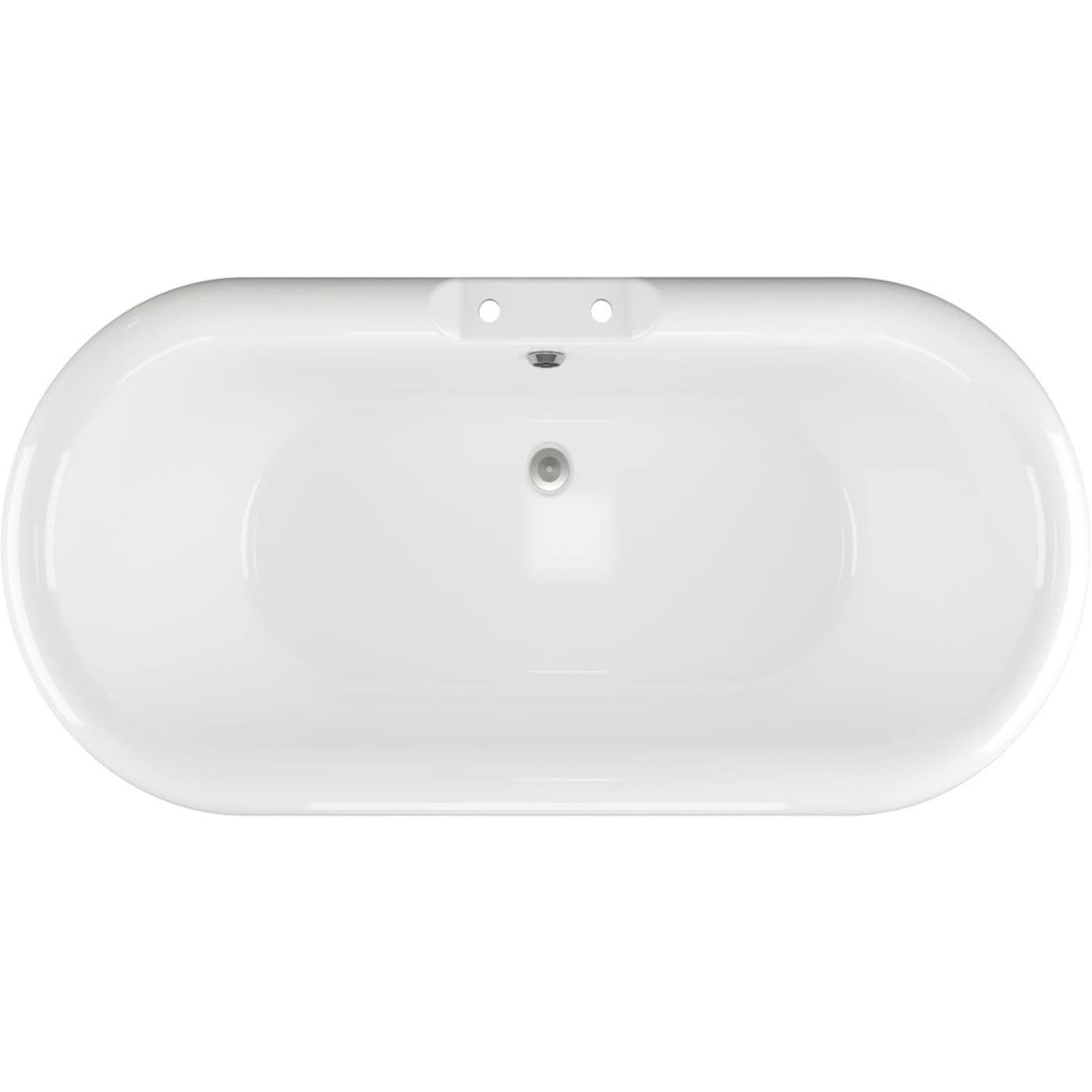 Sleek white bathroom sink with integrated tap holes and central drain, ideal for modern bathroom designs and easy installation. Suitable for contemporary bathroom renovation projects.
