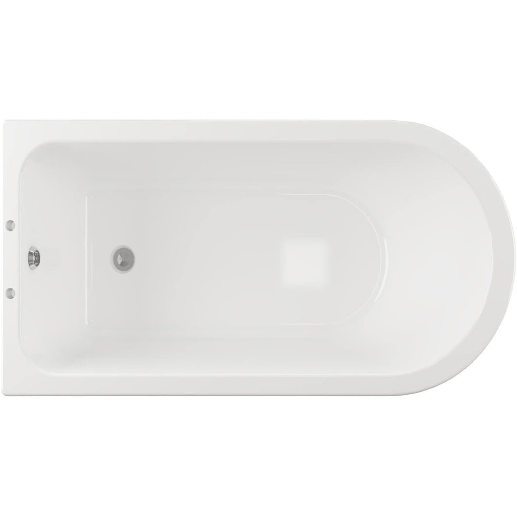 Smooth white rectangular bathtub with rounded edges, modern design, perfect for contemporary bathrooms, featuring a sleek finish and easy-to-clean surface, ideal for relaxing baths.