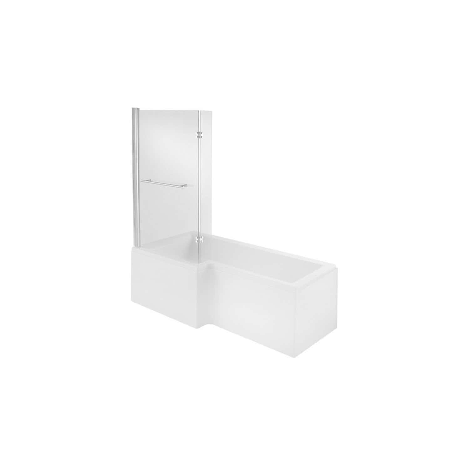 SLEEK WHITE BATHROOM COMBO WITH BATH AND SHOWER SCREEN, modern design for comfortable bathing experience. Perfect for stylish and functional bathroom setups, featuring clean lines and easy maintenance.