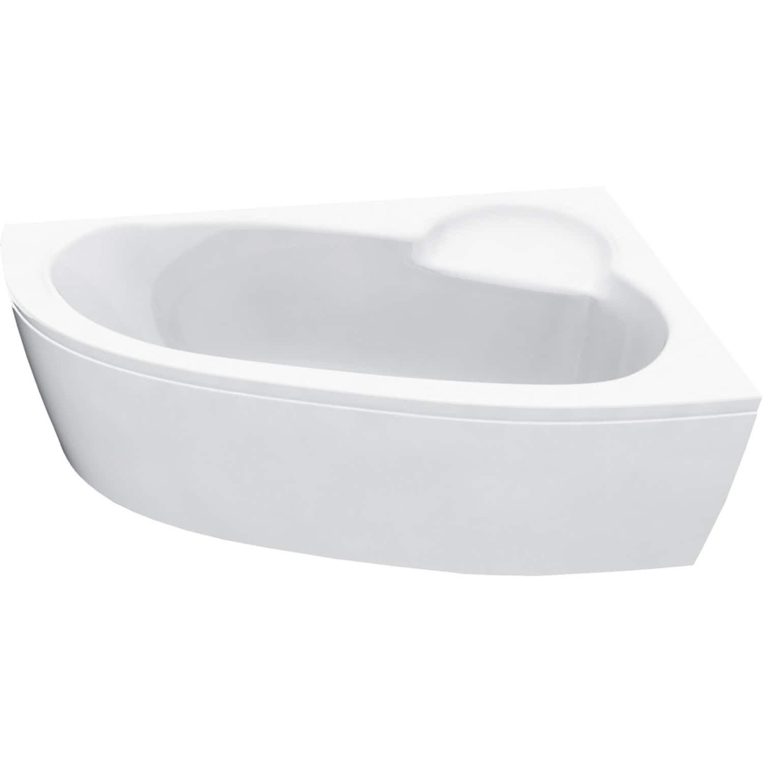 Contemporary white corner-free bathtub designed for modern bathrooms, combining style and comfort for a luxurious bathing experience. Perfect for space-saving bathroom solutions.