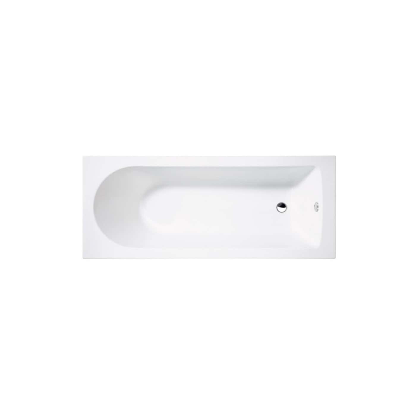 Sleek white rectangular bathtub with modern design, ideal for contemporary bathrooms, featuring a smooth surface and efficient drain system. Perfect for relaxation and stylish bathroom decor.