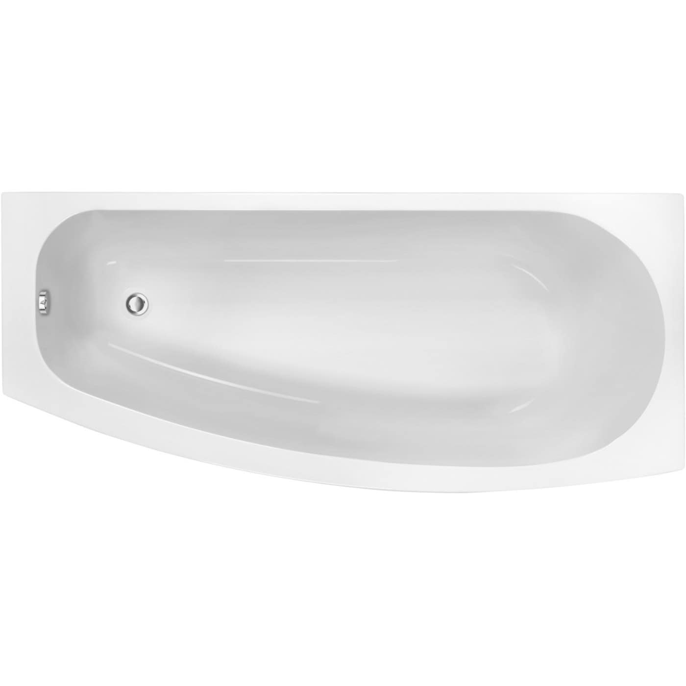 Sleek white acrylic freestanding bathtub with smooth curves and modern design, ideal for luxury bathrooms. Features a central drain and high-quality finish for a stylish, relaxing bathing experience.