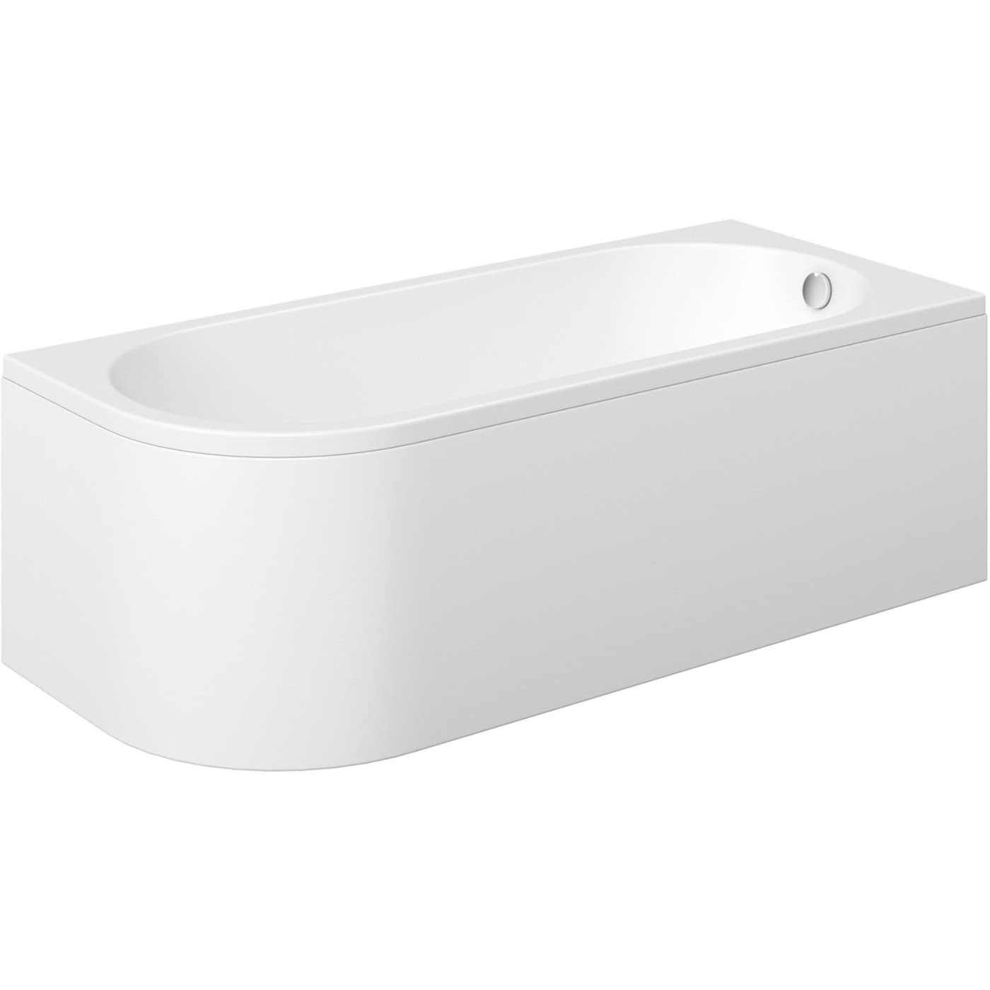 Sleek white bathtub from Bubly Bathrooms, designed for modern bathrooms, providing a stylish and functional bathing solution, perfect for contemporary bathroom decor.