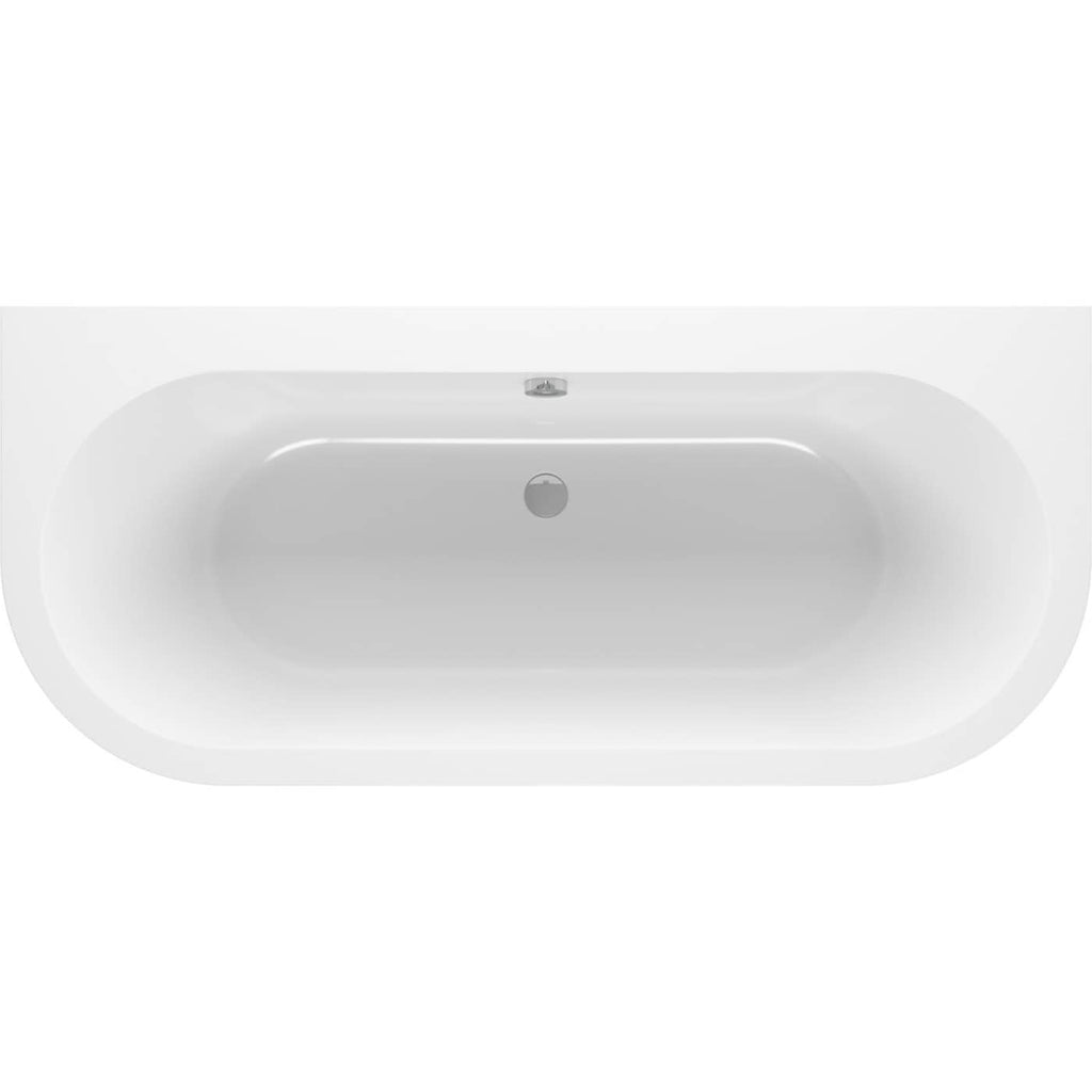 Sleek white freestanding bathtub with modern design, ideal for luxurious bathroom settings, featuring a smooth finish and contemporary style from Bubly Bathrooms.