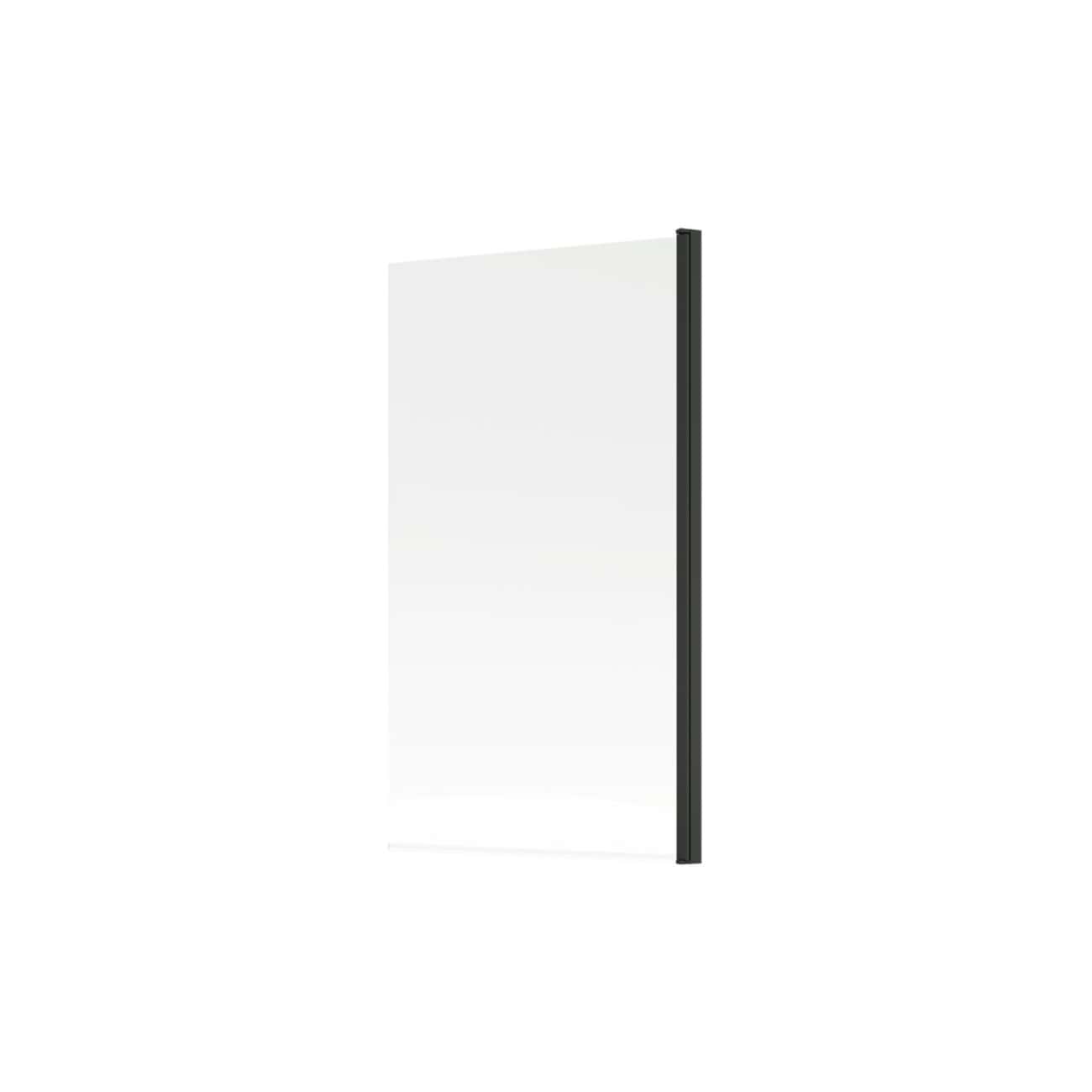 Lightweight bathroom privacy glass panel with black frame from Bubly Bathrooms, ideal for modern shower enclosures and partitioning spaces in contemporary bathrooms.