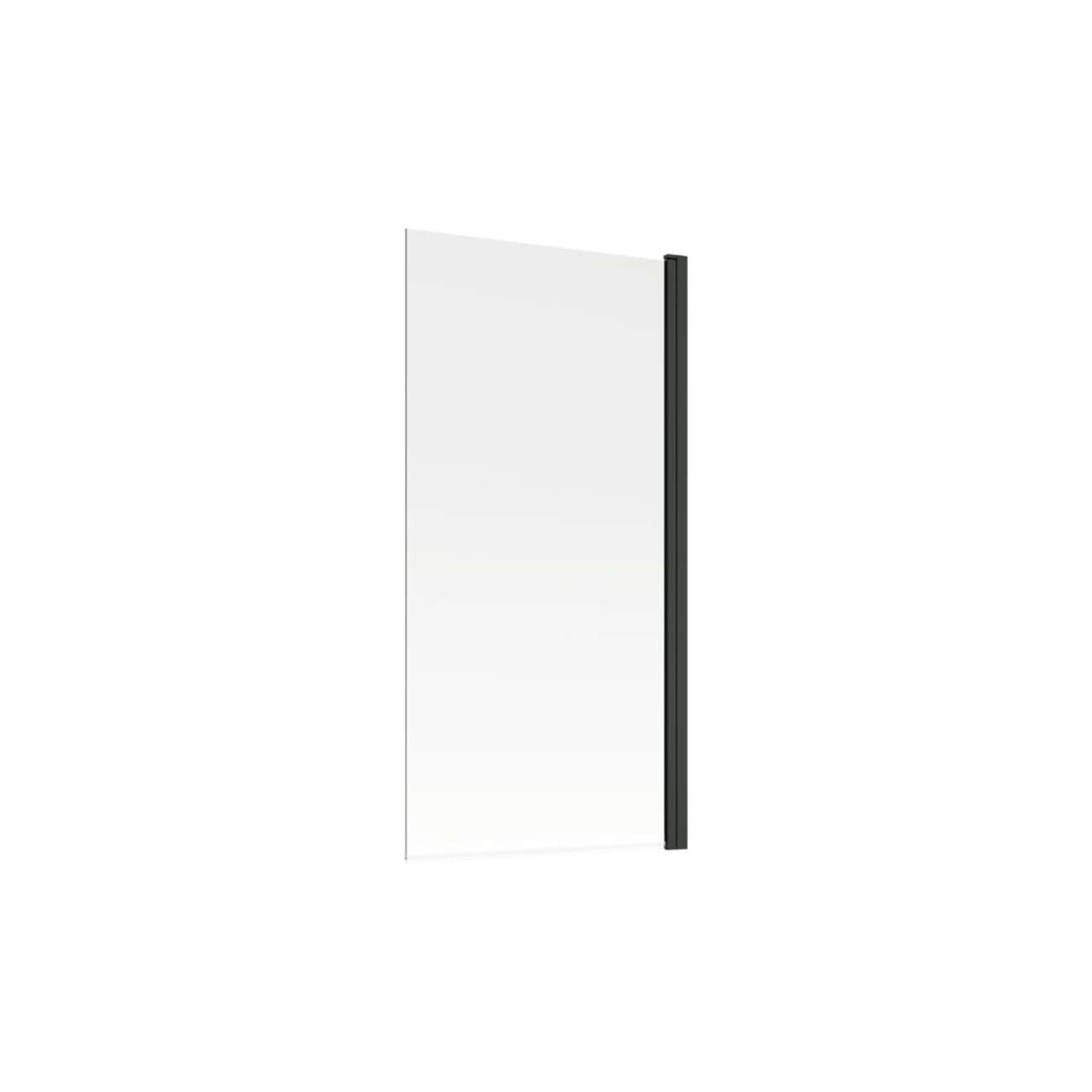 High-quality glass shower door with black frame, ideal for modern bathroom renovations and creating a sleek, minimalist shower enclosure. Perfect for enhancing bathroom aesthetics.
