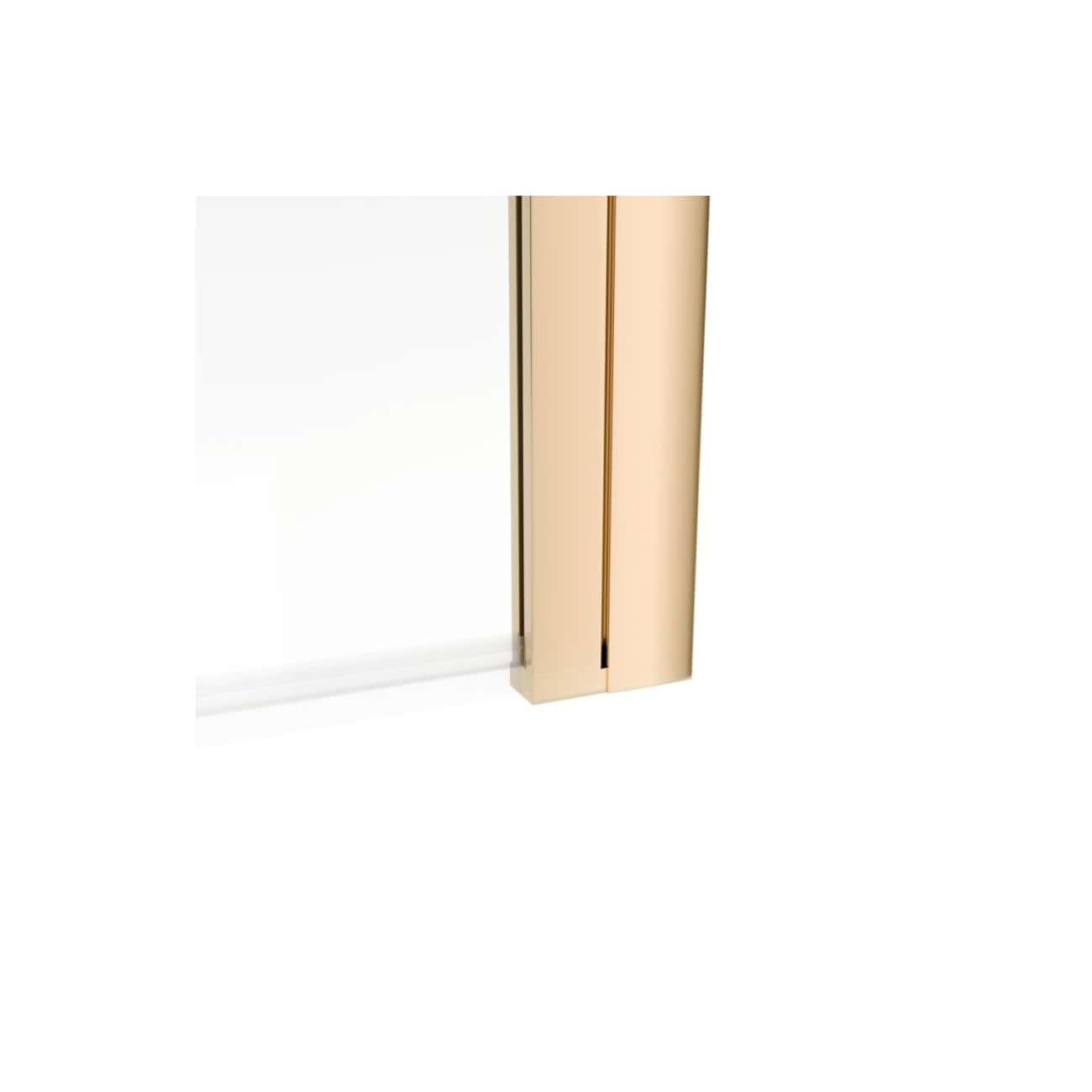 Luxurious gold bathroom cabinet with sliding doors featuring a sleek, modern design for elegant bathroom storage.