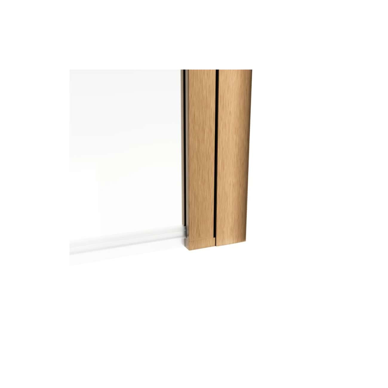 Modern wooden bathroom cabinet with sleek design for stylish storage solutions.