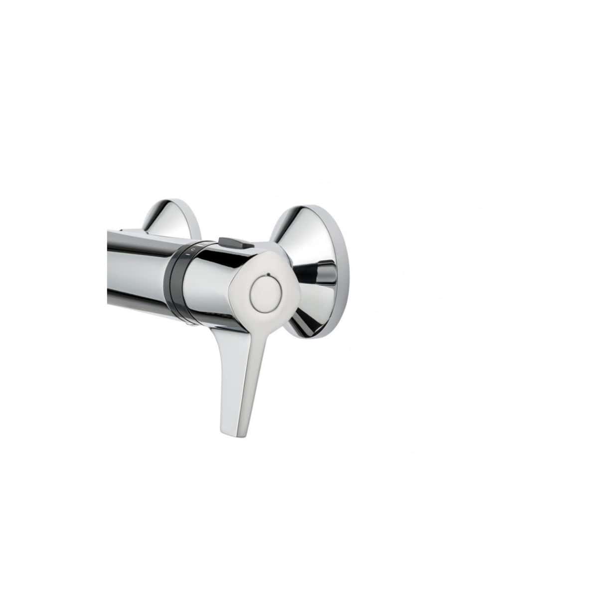 Elegant chrome wall-mounted bathroom tap, modern design for stylish bathroom fixtures.