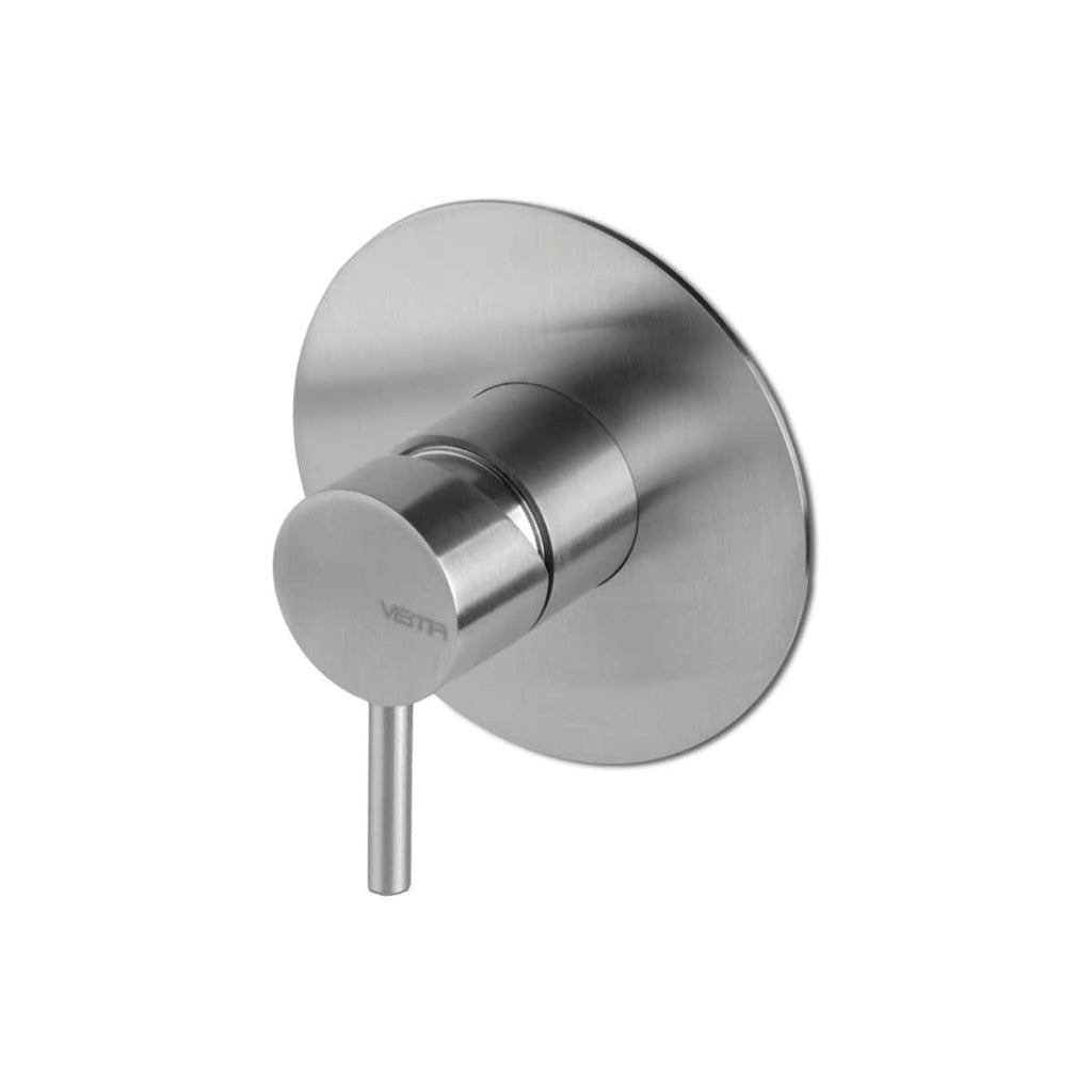 Polished stainless steel shower control valve for modern Bubly bathrooms, providing precise temperature and flow regulation. Durable and sleek design ideal for contemporary bathroom decor.