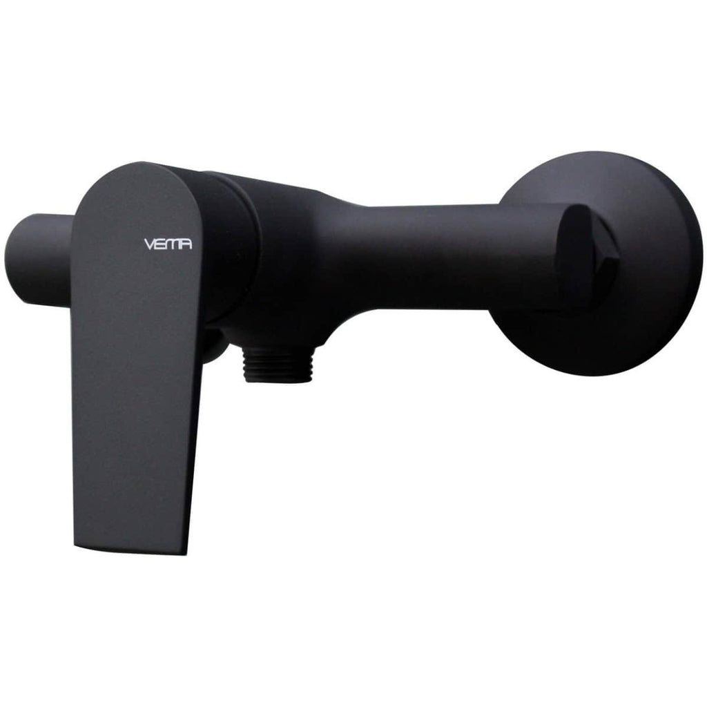 Sleek black bathroom tap with modern lever handle for stylish bathroom upgrades - VEMA fixture for contemporary bathroom decor.