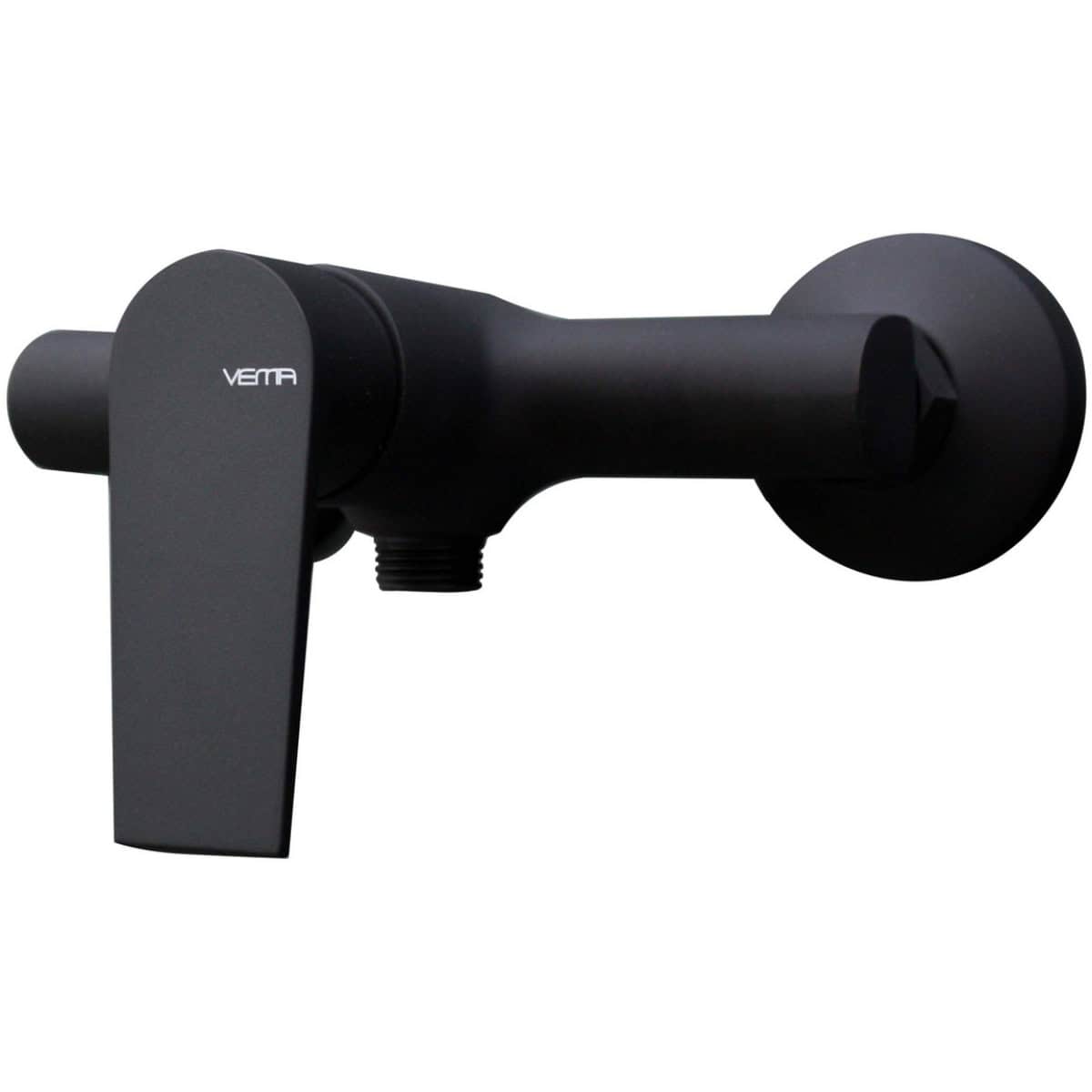 Sleek black bathroom tap with modern lever handle for stylish bathroom upgrades - VEMA fixture for contemporary bathroom decor.