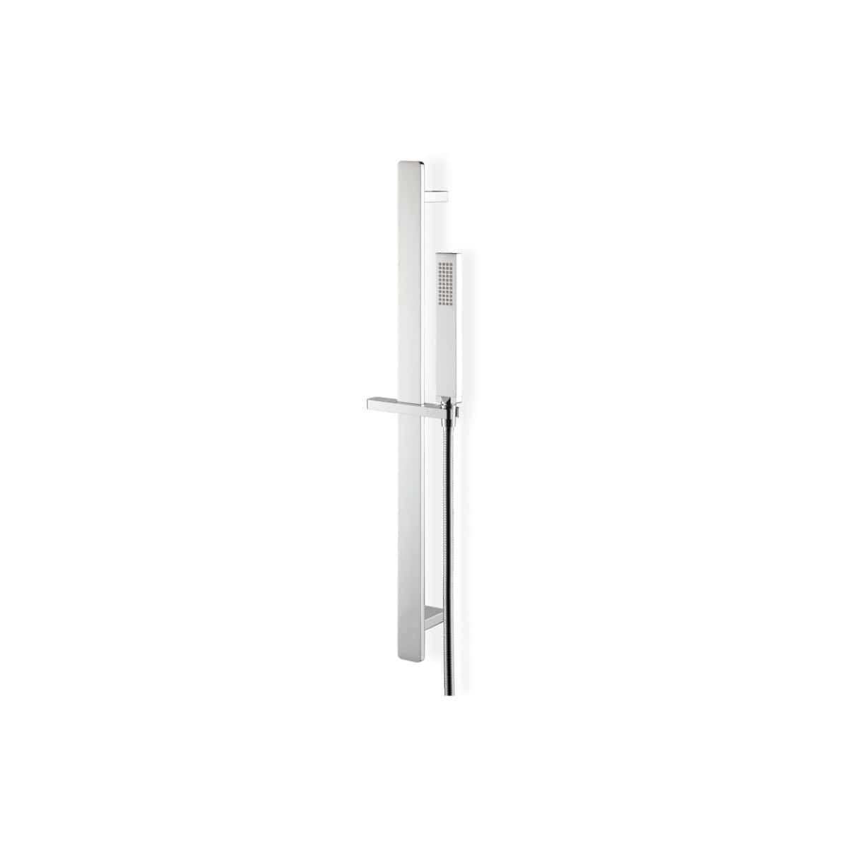 Sleek modern shower panel with built-in handheld shower head and adjustable chrome fixtures for a luxurious bathroom upgrade.