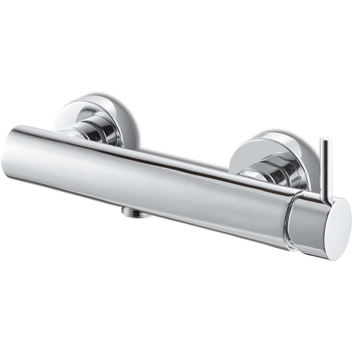 Sleek chrome grab bar providing safety and support in bathroom showers or baths, ideal for elderly or disabled users. Durable, rust-resistant design enhances bathroom safety and accessibility.
