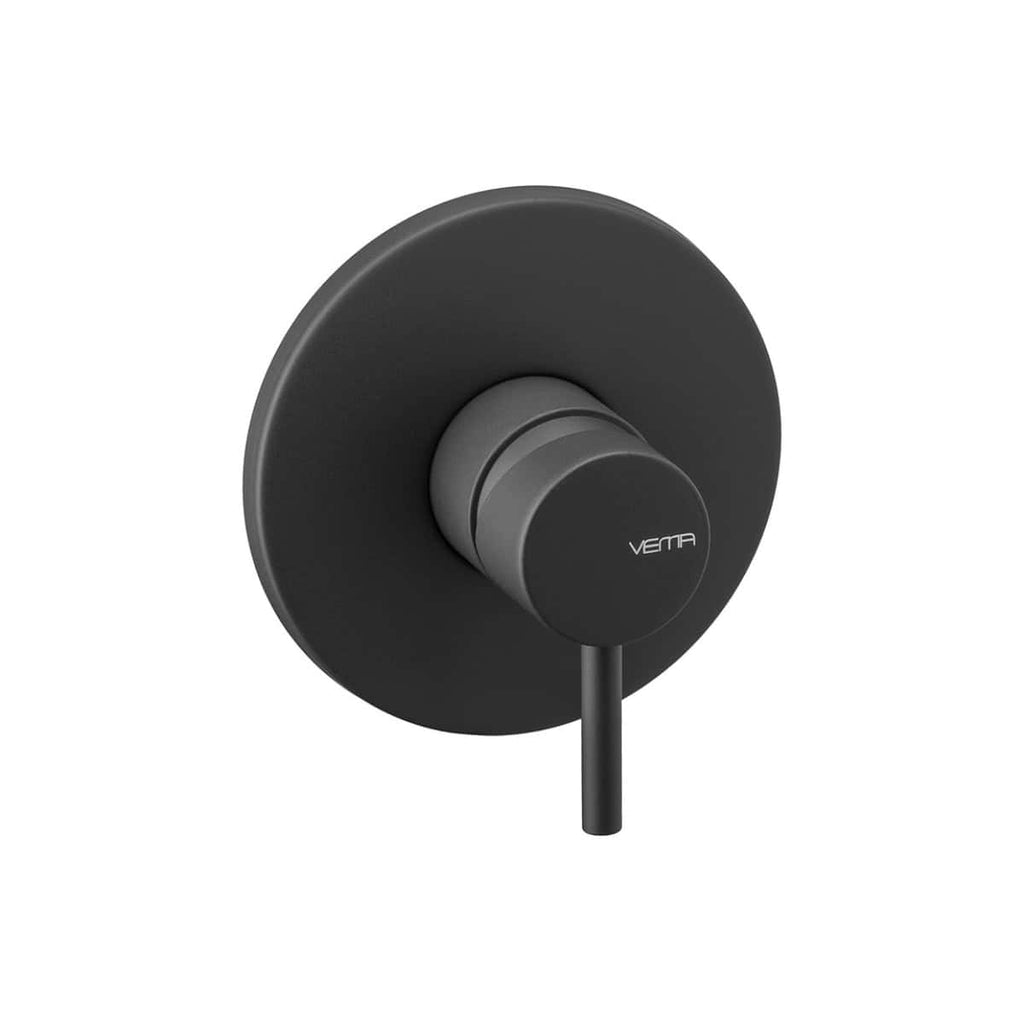 Sleek black and grey VEMA bathroom mixer tap with modern minimalist design, ideal for contemporary bathrooms, featuring easy grip lever and durable construction for optimal water control.