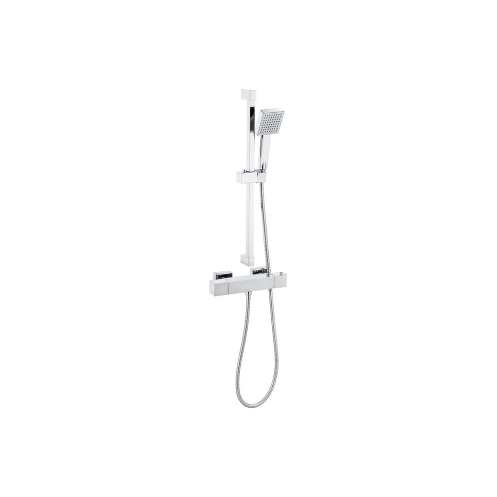 Modern chrome shower panel with adjustable handheld showerhead and overhead rain shower for luxurious bathroom renovation. Perfect for enhancing bathroom aesthetics and functionality.